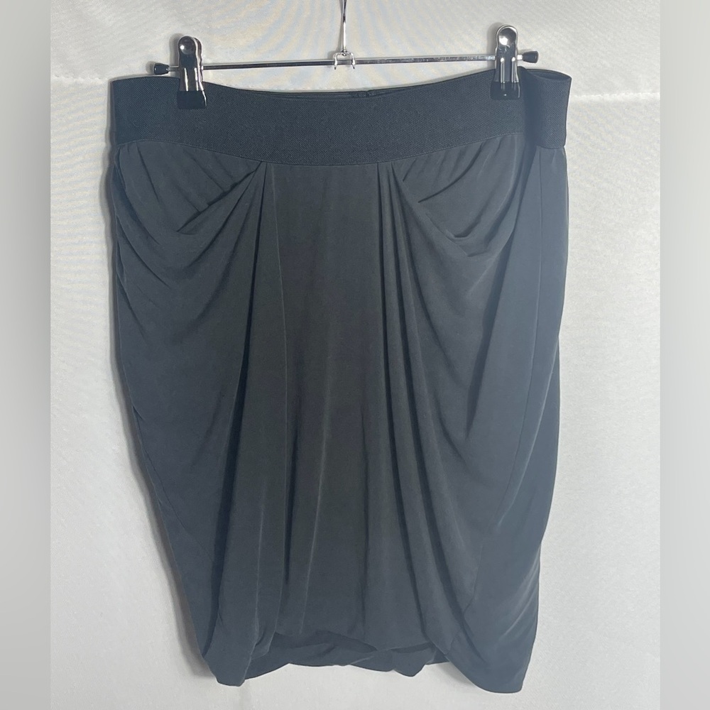 Rachel Roy Black Draped Tulip Skirt Elastic Waist Women’s Size L